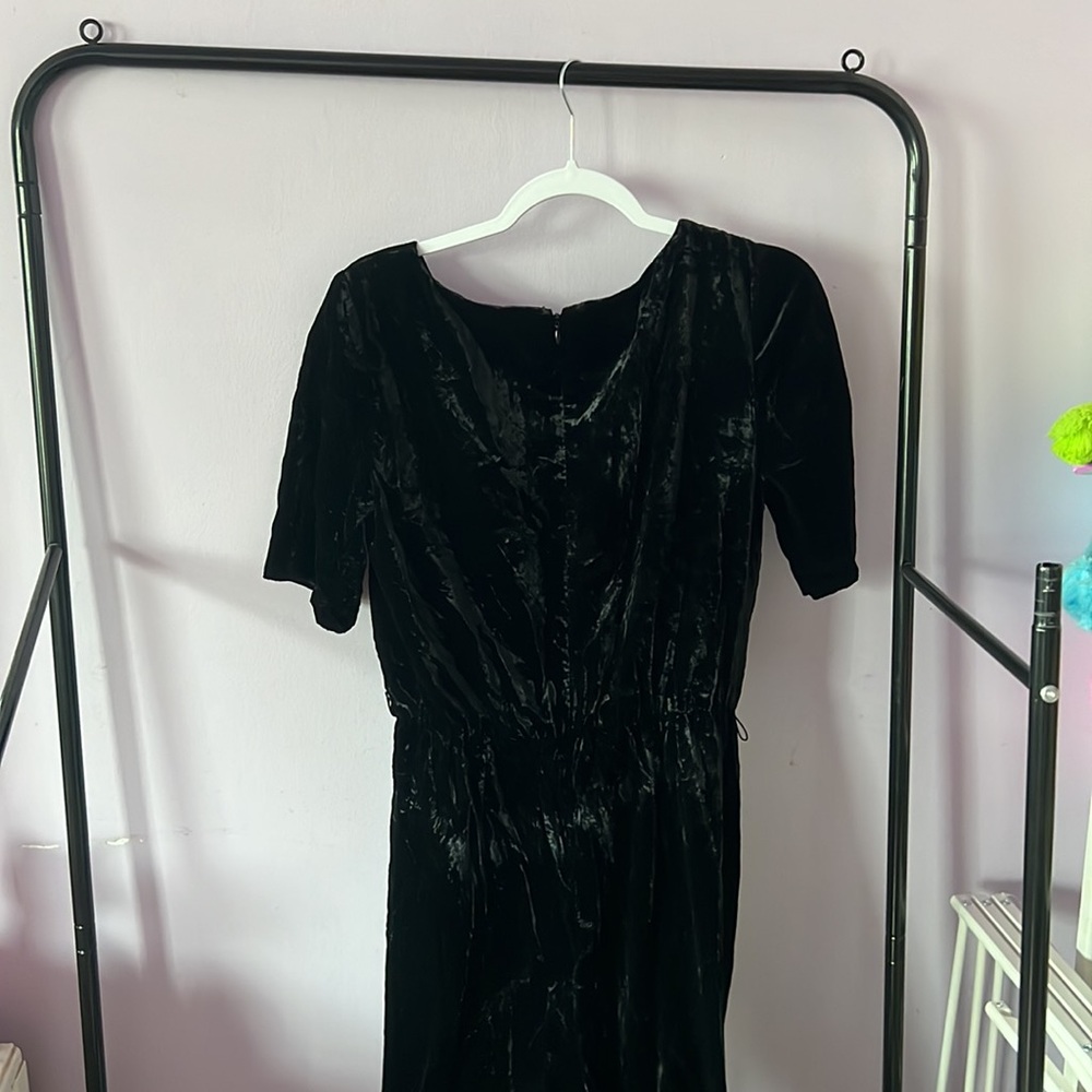 Ann Taylor Black Velvety Jumpsuit